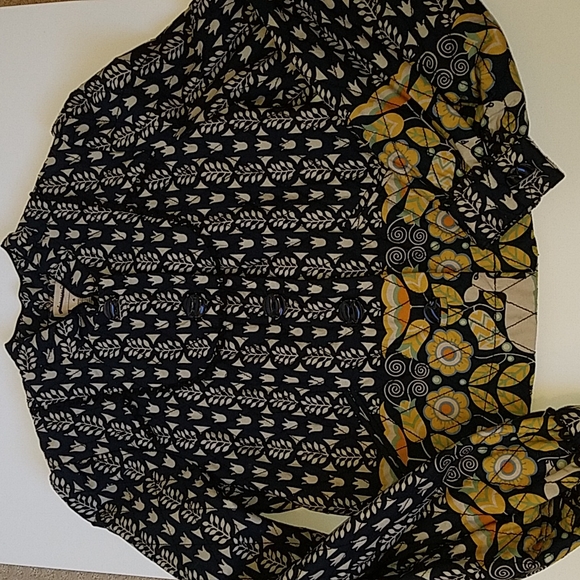 Anthropologie Elevenses Quilted Folk Art Jacket with Corded Loop Trim Detail 4 - Picture 3 of 11